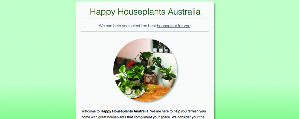 Houseplant Page Preview